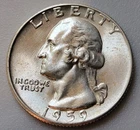 1959 Washington Quarter BU Uncirculated 90% Silver.         #2