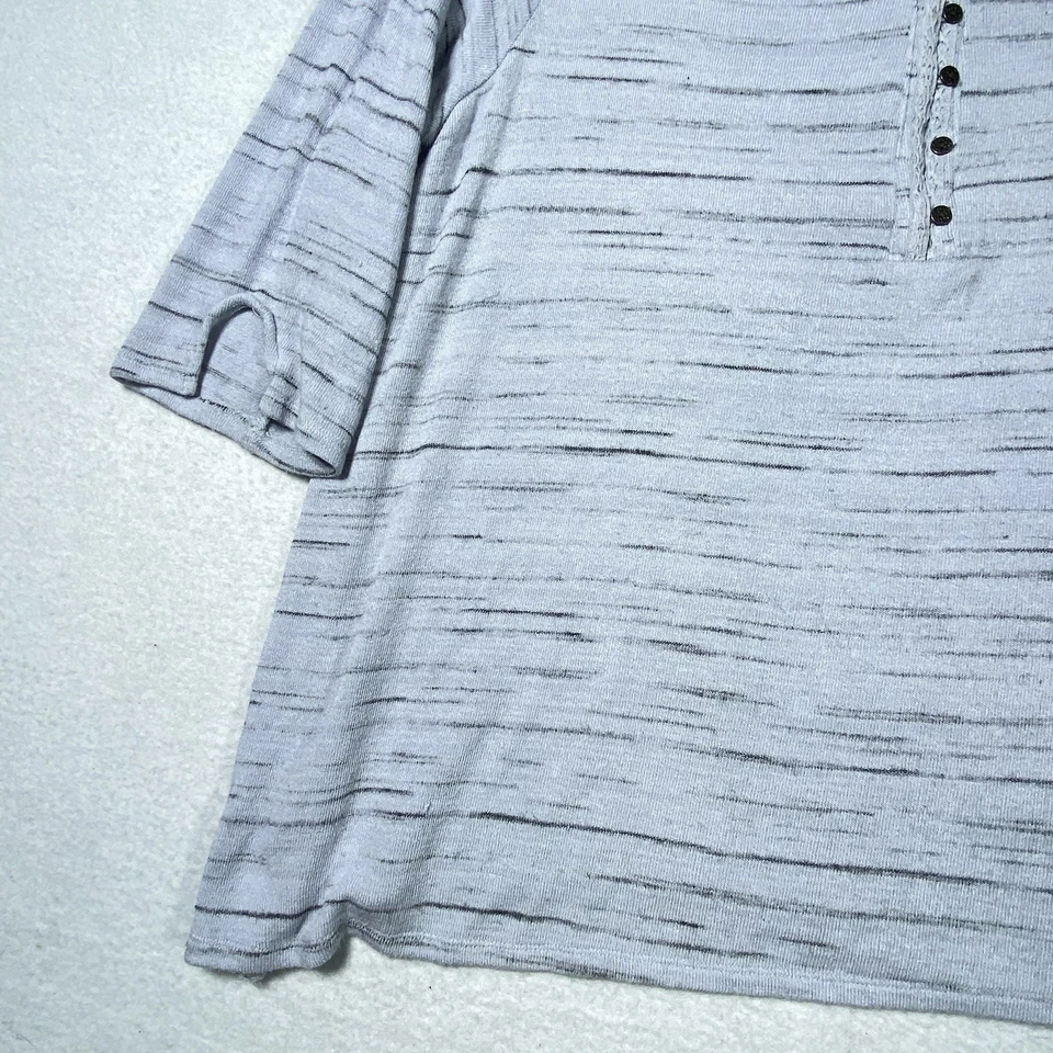 Vintage America Blues Women's 2X Blue Trudy Knit Top Lace Details 3/4 Sleeve - Image 3 of 4