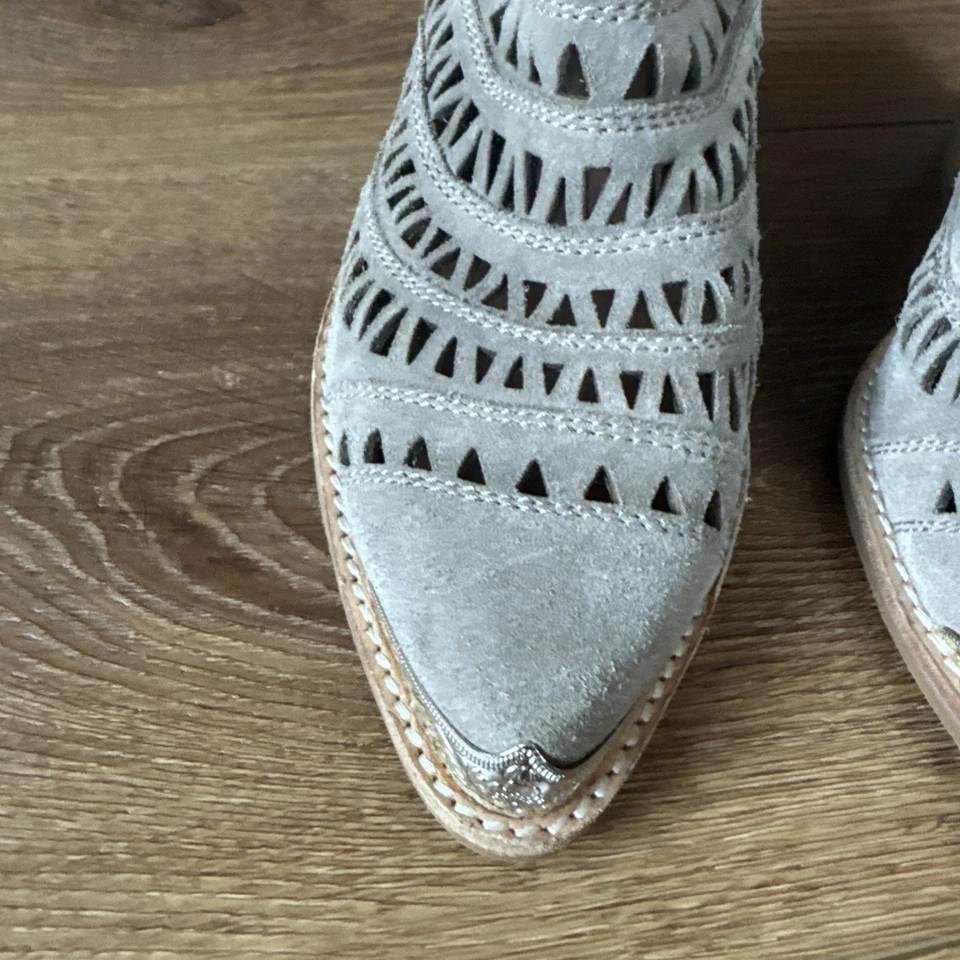 Jeffrey Campbell Taupe Suede Sabrosa Booties Womens Size 9 Cut-Out Boho Chic - Image 4 of 4