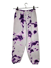 Tie Dye Jogger Sweatpants in Purple and Gray Size S-M