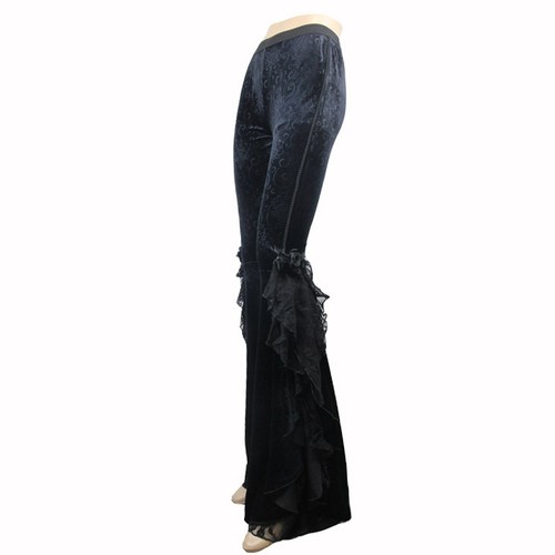 Mujer Pantalones Campana Fondo Gótico Negro Acampanadas Pantalones Pantalones Ajustados Figura - Imagen 6 de 7
