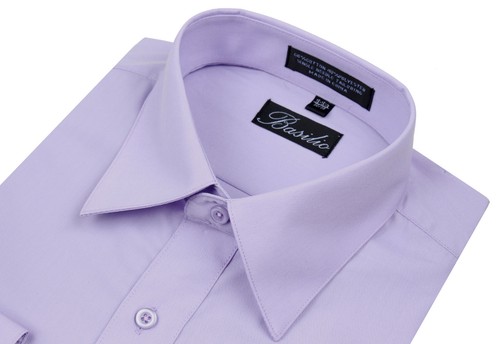 Basilio italienisches Design solides langärmliges wandelbares Herrenhemd mit Manschette  - Bild 21 von 34