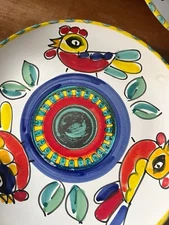 Desimone Italy 10” Hand Painted Rooster Dinner Plate Pottery VNTG Vietri Circle