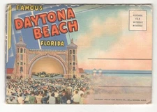FAMOUS DAYTON BEACH FLORIDA VINTAGE POSTCARD FOLDER BOOKLET FLD4