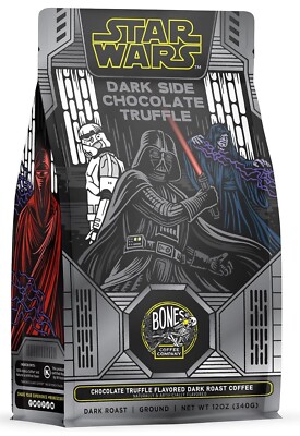 Bones Coffee Star Wars Dark Side Chocolate Truffle Coffee | 12oz Ground Coffee