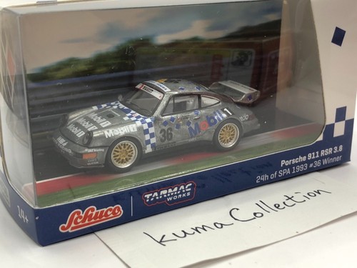 1/64 Schuco x Tarmac Works Porsche 911 RSR 3.8 24h of SPA 1993 #36 Winner CHASE