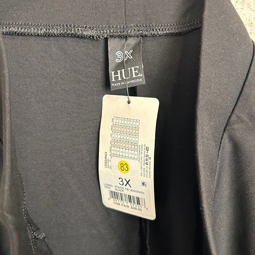 HUE Leggings Womens Plus 3X Black Ponte High Rise Pull On Active Pockets - Picture 13 of 13