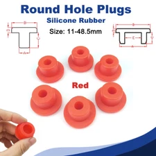 Round Silicone Rubber Hose Blanking End Caps Inserts Seal Plug Bung Stopper Red