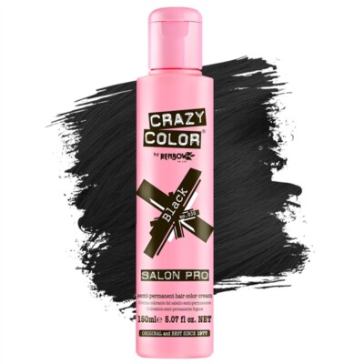 SALON CRAZY COLOR SEMI PERMANENT HAIR DYE COLOR 5.07 OZ #030 BLACK