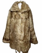 Overland Lambskin Fur Jacket Coat Women's Size 40 Xl Reversible Brown Parka- Ac