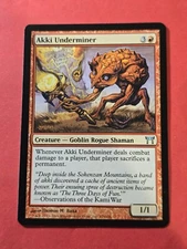 2004 Magic The Gathering Champions of Kamigawa #155 Akki Underminer, U, NF, cd8