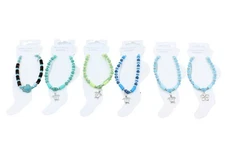 Hawaiian Anklet - Turtle / Honu, Plumeria Flower, Beach, Adjustable Length