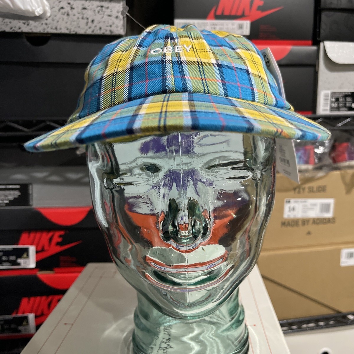Obey Hat Cap Mens Adjustable Madras Duckbill Strapback 