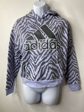 Adidas Girls Animal Print Hoodie Size Large 14 Sporty Street Wear Warm Cozy NWT