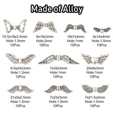 100Pcs Tibetan Style Fairy Wing Beads Silver Spacer Beads for Bracelet Necklace