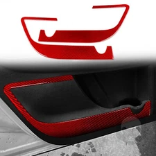 Front Door Anti-Kick Panel Trim For Chevrolet Traverse 2009-12 Red Carbon Fiber