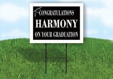 HARMONY CONGRATULATIONS GRADUATION 18 in x 24 in Yard Sign Road Sign with Stand