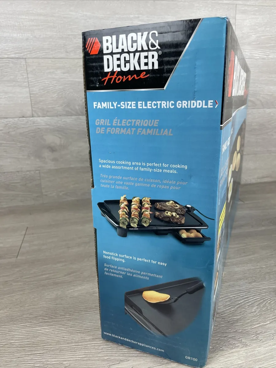 New Black & Decker Family Size Electric Griddle Non-Stick GR100