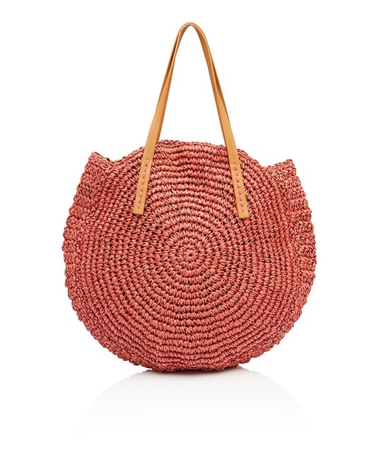 round woven tote