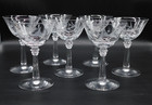 Set 7 ~ Cynthia Fostoria Elegant Crystal Champagne Coupe Glasses 1938-1965 4 oz