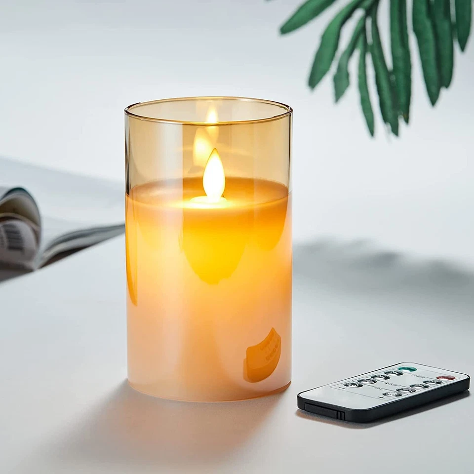LED Kerzen Flammenlose Kerzen Flackern LED Kerzen Flackernde Flamme mit Glas ... - Bild 2 von 4