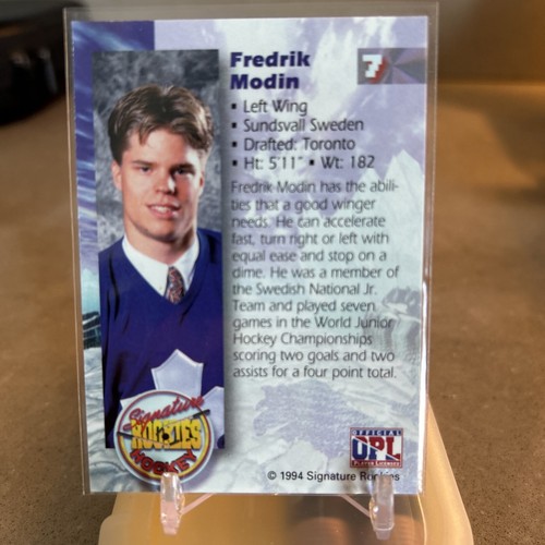 1994 Signature Rookies Fredrik Modin Auto /7750 #7 - Picture 2 of 2