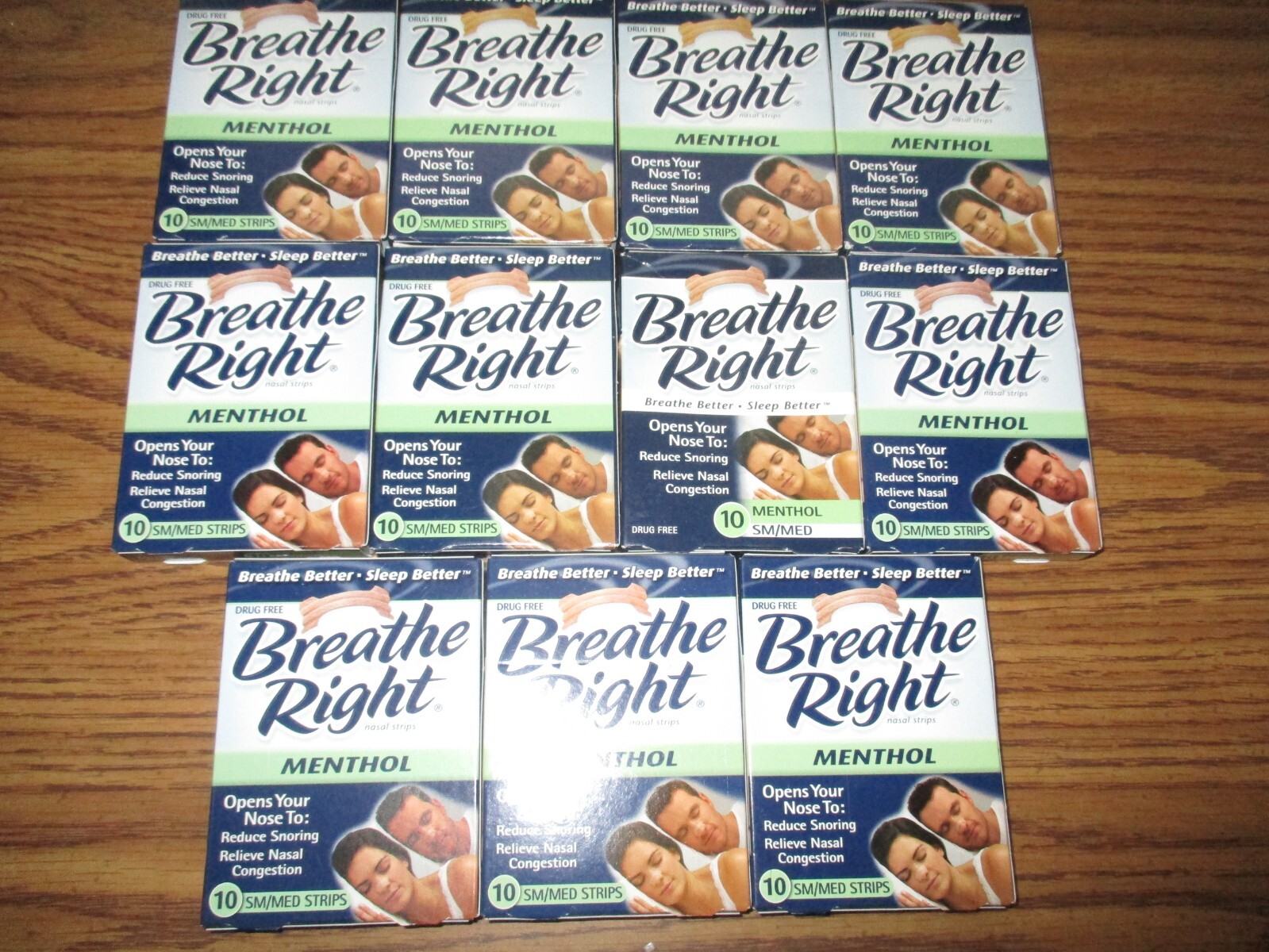 lot of 11 Breathe Right Nasal Strips Menthol 10 ct each total 110 ct eBay