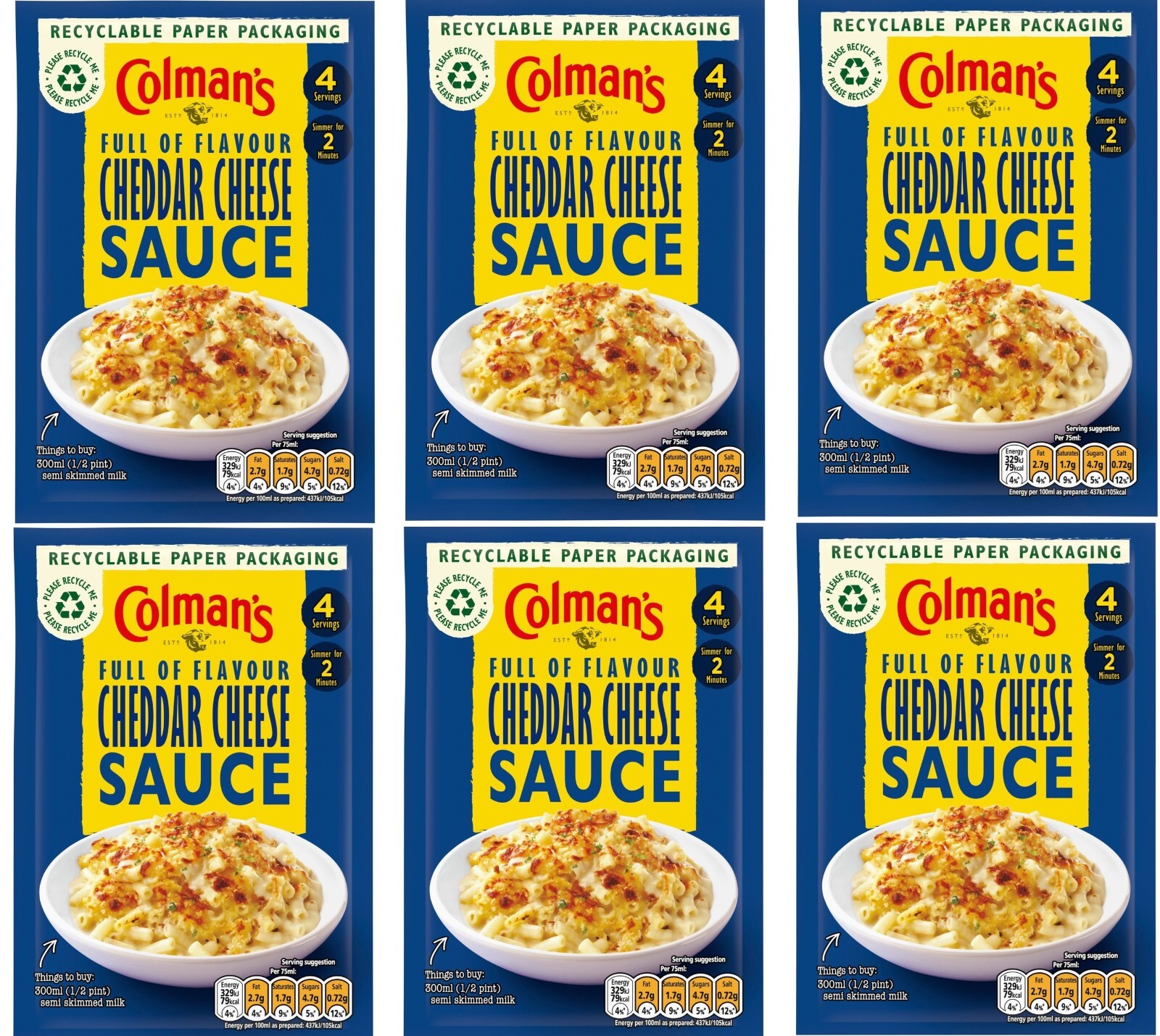 Colman's Cheddar Cheese Sauce Mix 40g PACK OF 6 eBay