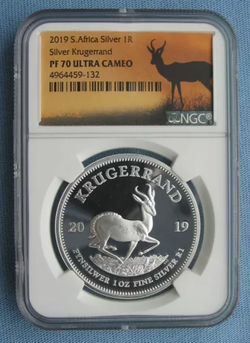 2019 South Africa Krugerrand Proof 1 oz Silver NGC PF 70 Ultra Cameo  1 Rand