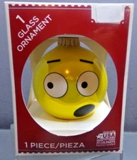 HOLIDAY TIME GLASS ORNAMENT 3 INCH EMOJI OMG