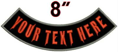 Custom Embroidered 8'' Bottom Rocker Motorcycle Biker Patch Club Sew on Patch
