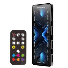 ARGB PWM Fan Hub Addressable 5V 3PIN 12V 4PIN PWM 2-in-1 RGB Case Fan Hub wit...