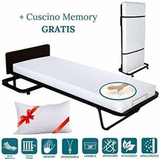 Letto Verticale a Scomparsa con Materasso MEMORY FOAM 80x190 H 12 cm + Cuscino
