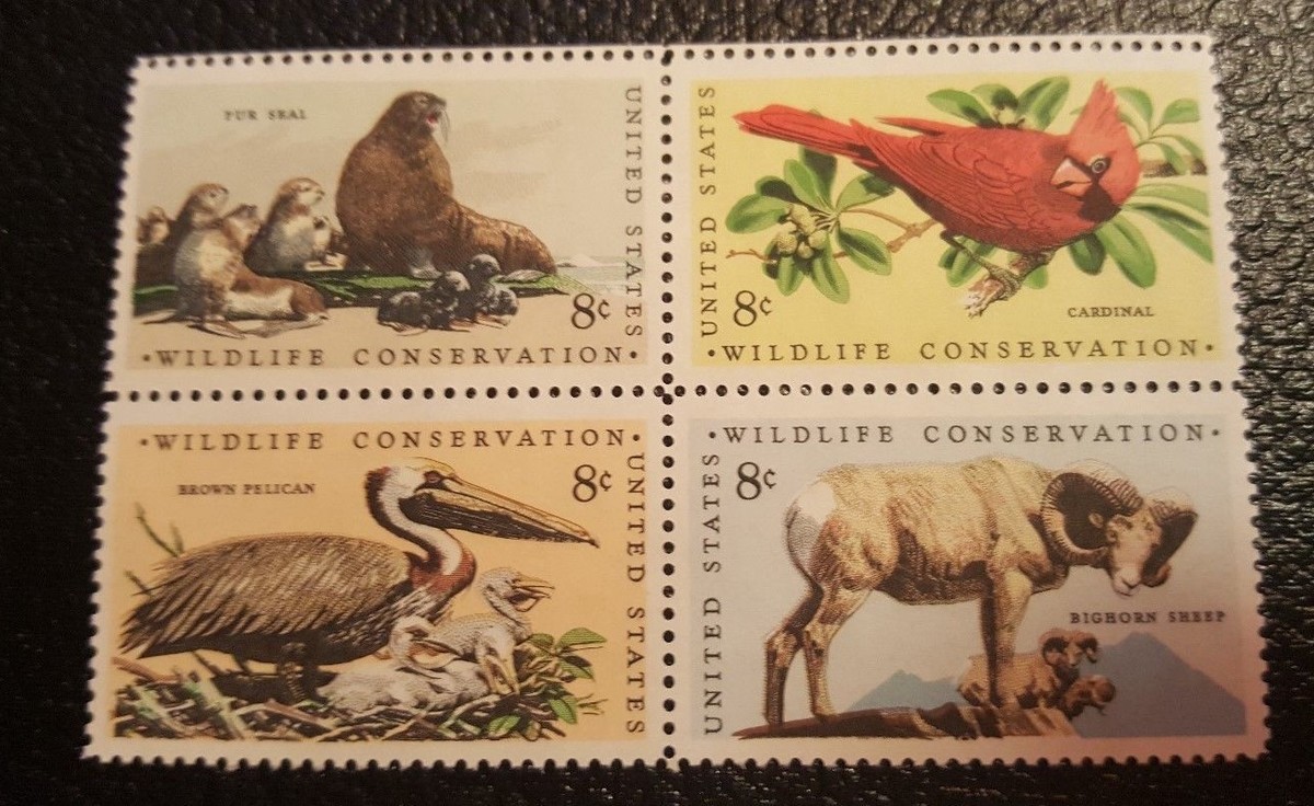back number バッチ US MNH Postage Stamps -Scott #1464 - #1467 Wildlife