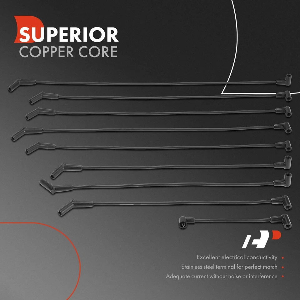 A-Premium 9x Spark Plug Wire Set for Ford E-350 Econoline F-150 F-350 Lincoln - Image 2 of 4