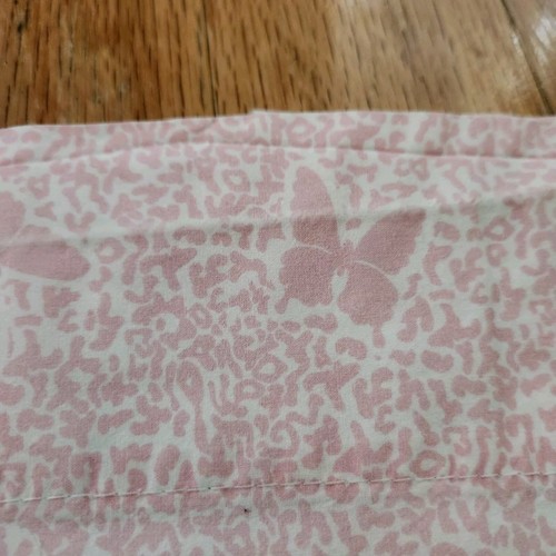 Pottery Barn Kids Pink Butterfly Twin Flat Sheet Animal Print 100% Cotton - Picture 10 of 14