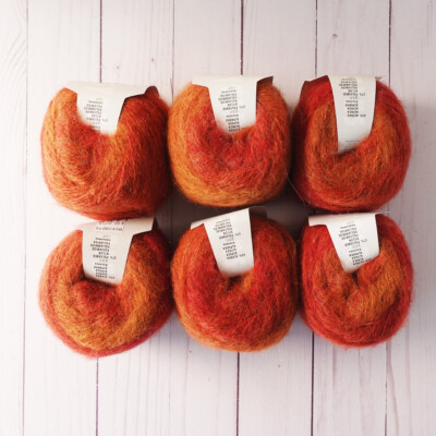 Lang Carina ~ Lot of 6 ~ #75 Orange ~ Alpaca ~ Gradient ~ Super Soft ~ Luxe