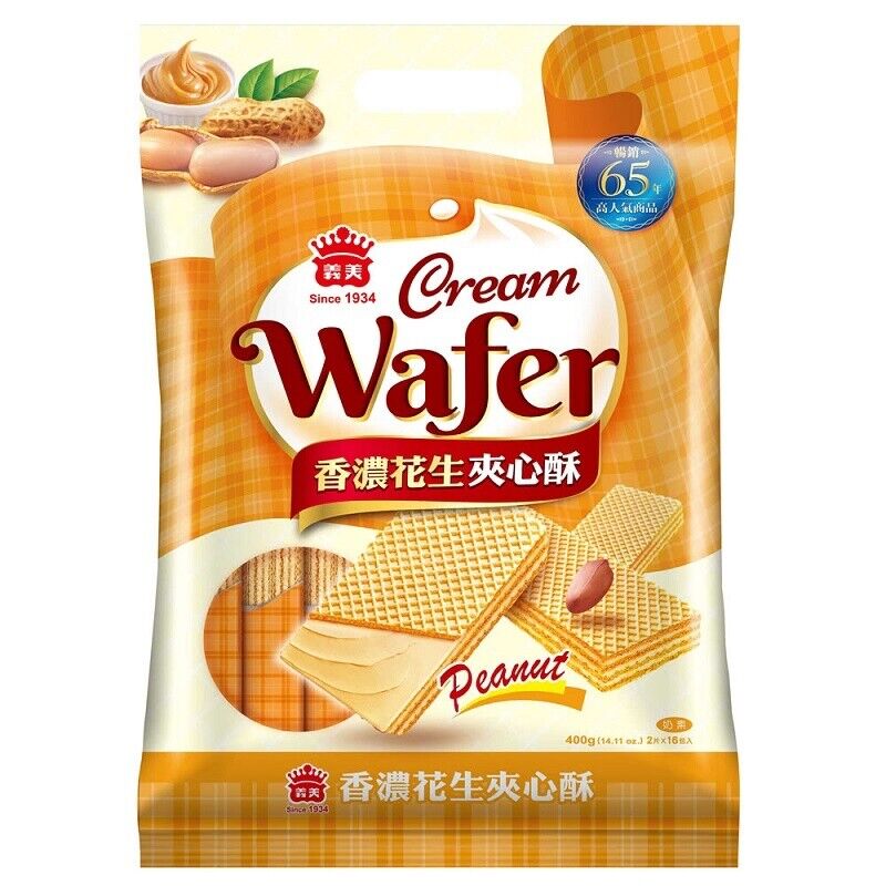 I-MEI Cream Wafer, Peanut, Lemon, Strawberry, Taro Flavor I-MEI Cream Wafer, Peanut, Lemon, Strawberry, Taro Flavor