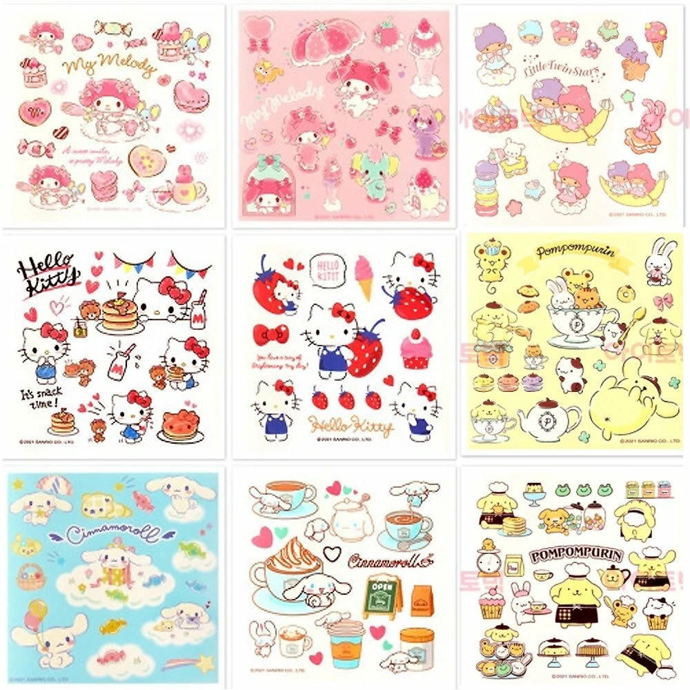 GEEE Diary Deco Scrapbook Cutting Stickers (Random 1 Pack / 4pcs Set) (Hello Kitty)