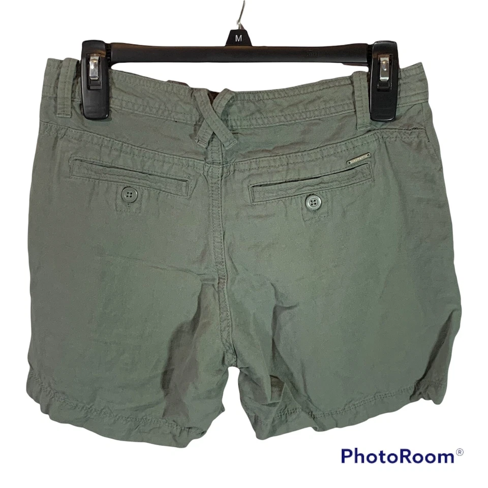 Pantalones Cortos Calvin Klein Jeans Mezcla Lino Para Mujer Talla 2 Oliva Usados Foto 2 de 4