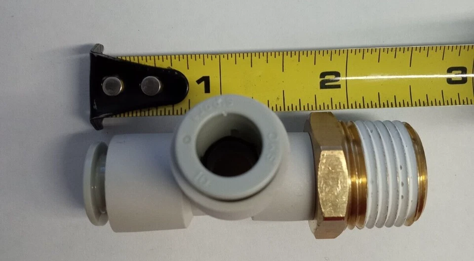 SMC KQ2Y10-04S 10mmX1/2"NPTx10mm push-to-connect male run tee **5-pack** - Image 3 of 3