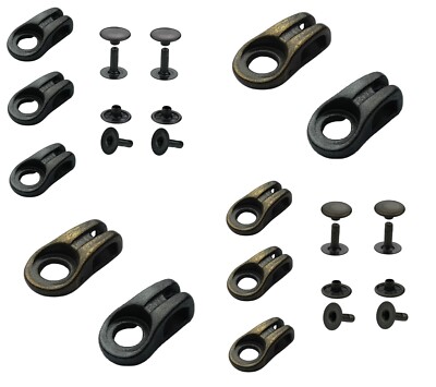 Sourcing Map 10Set Schnürsenkel Haken Wanderschuhe Schnalle Mit Nieten