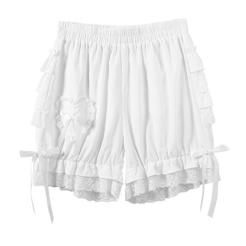 UK Womens Ruffles Bloomers Victorian Shorts Lace Trim Loose Pumpkin Shorts Pants - Picture 12 of 31