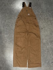Vintage Tan Carhartt duck bib overalls Double Knee Size 12 Ox8601-b