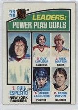 1976-77 Topps League Leaders Phil Esposito Guy Lafleur Rick Martin #5 HOF 0u2j