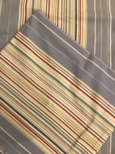 2 POTTERY BARN Blue Striped Euro Pillow Shams  Preowned