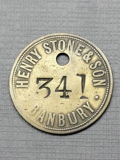 Banbury Colliery Miners Lamp Brass Token 341 Henry Stone & Son. #A22