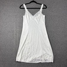 Vanity Fair White Lace Trim Full Slip Style 10-720 Size 34 Made in USA Vintage