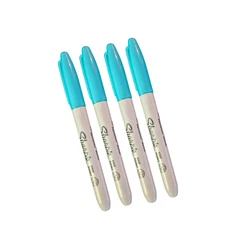 AQUA (Blue-green) Sharpie Markers Fine Point Permanent Marker Lot Of 4