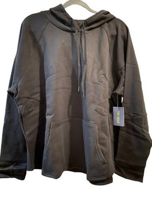 Women's 2X Tek Gear Ultrasoft Fleece Hoodie Black w/ Pockets Cotton/Polyester